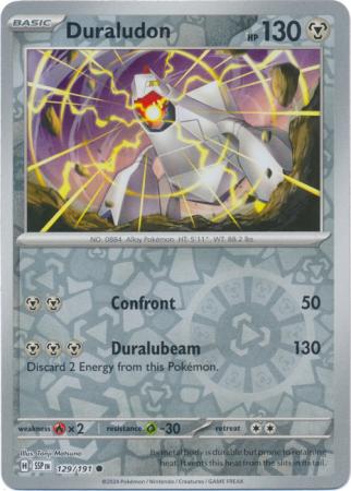 Duraludon (129/191) SV Surging Sparks Reverse Holo Common Pokemon Card TCG