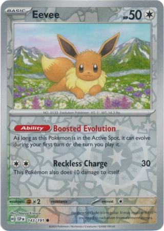Eevee (143/191) SV Surging Sparks Reverse Holo Common Pokemon Card TCG