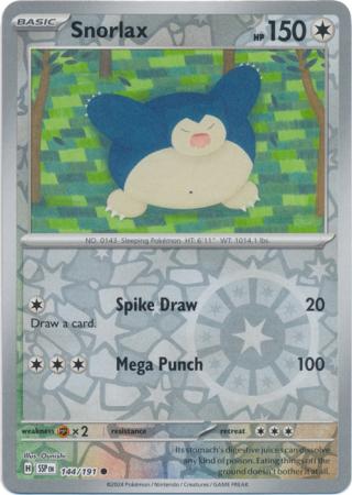 Snorlax (144/191) SV Surging Sparks Reverse Holo Common Pokemon Card TCG