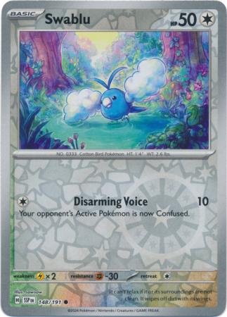 Swablu (148/191) SV Surging Sparks Reverse Holo Common Pokemon Card TCG