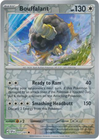 Bouffalant (151/191) SV Surging Sparks Reverse Holo Common Pokemon Card TCG