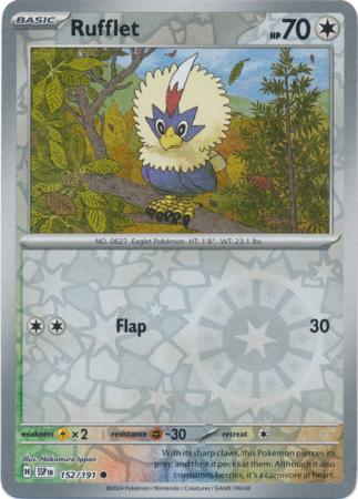 Rufflet (152/191) SV Surging Sparks Reverse Holo Common Pokemon Card TCG