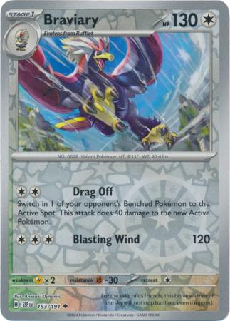 Braviary (153/191) SV Surging Sparks Reverse Holo Uncommon Pokemon Card TCG