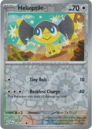 Helioptile (154/191) SV Surging Sparks Reverse Holo Common Pokemon Card TCG