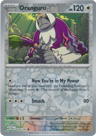 Oranguru (156/191) SV Surging Sparks Reverse Holo Common Pokemon Card TCG