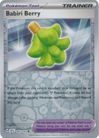 Babiri Berry (163/191) SV Surging Sparks Reverse Holo Uncommon Pokemon Card TCG