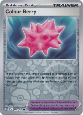 Colbur Berry (168/191) SV Surging Sparks Reverse Holo Uncommon Pokemon Card TCG