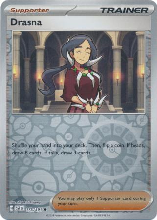 Drasna (173/191) SV Surging Sparks Reverse Holo Common Pokemon Card TCG