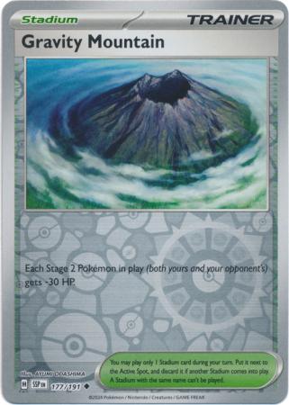 Gravity Mountain (177/191) SV Surging Sparks Reverse Holo Uncommon Pokemon Card TCG