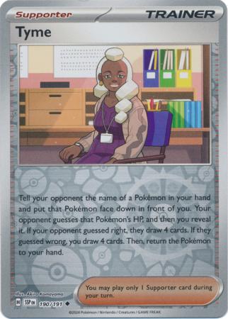 Tyme (190/191) SV Surging Sparks Reverse Holo Uncommon Pokemon Card TCG