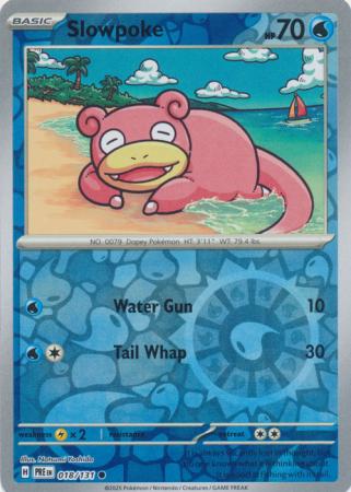 Slowpoke (18/131) Scarlet and Violet Prismatic Evolutions Reverse Holo Common Pokemon Card TCG