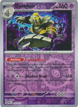 Dusknoir (37/131) Scarlet and Violet Prismatic Evolutions Reverse Holo Rare Pokemon Card TCG