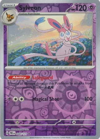 Sylveon (40/131) Scarlet and Violet Prismatic Evolutions Reverse Holo Rare Pokemon Card TCG