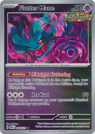 Flutter Mane (43/131) Scarlet and Violet Prismatic Evolutions Reverse Holo Rare Pokemon Card TCG