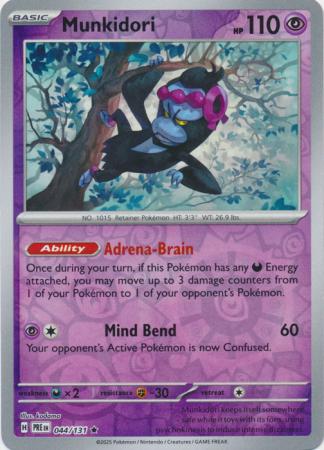Munkidori (44/131) Scarlet and Violet Prismatic Evolutions Reverse Holo Rare Pokemon Card TCG