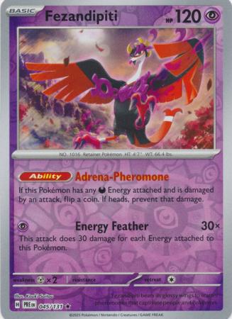 Fezandipiti (45/131) Scarlet and Violet Prismatic Evolutions Reverse Holo Rare Pokemon Card TCG