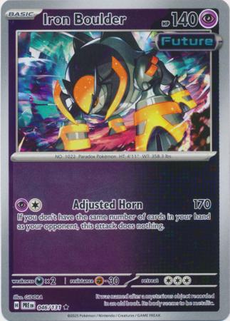Iron Boulder (46/131) Scarlet and Violet Prismatic Evolutions Reverse Holo Rare Pokemon Card TCG