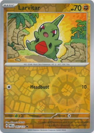 Larvitar (47/131) Scarlet and Violet Prismatic Evolutions Reverse Holo Common Pokemon Card TCG