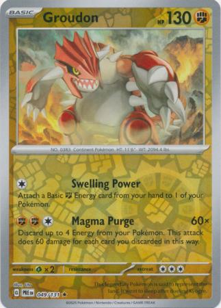 Groudon (49/131) Scarlet and Violet Prismatic Evolutions Reverse Holo Rare Pokemon Card TCG