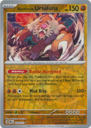 Bloodmoon Ursaluna (54/131) Scarlet and Violet Prismatic Evolutions Reverse Holo Rare Pokemon Card TCG