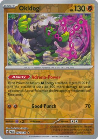 Okidogi (57/131) Scarlet and Violet Prismatic Evolutions Reverse Holo Rare Pokemon Card TCG