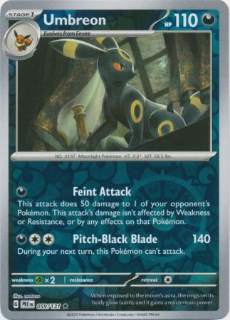 Umbreon (59/131) Scarlet and Violet Prismatic Evolutions Reverse Holo Rare Pokemon Card TCG