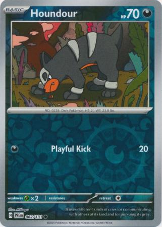 Houndour (62/131) Scarlet and Violet Prismatic Evolutions Reverse Holo Common Pokemon Card TCG