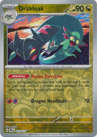 Drakloak (72/131) Scarlet and Violet Prismatic Evolutions Reverse Holo Common Pokemon Card TCG