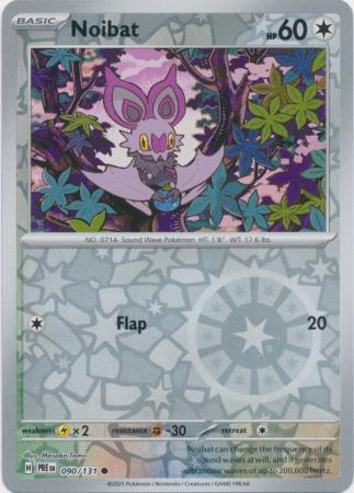 Noibat (90/131) Scarlet and Violet Prismatic Evolutions Reverse Holo Common Pokemon Card TCG
