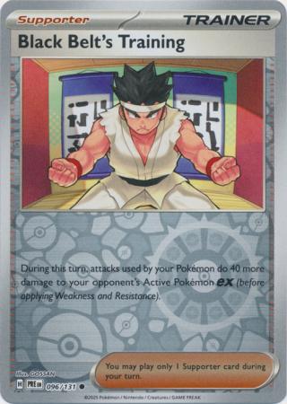 Black Belt's Training (96/131) Scarlet and Violet Prismatic Evolutions Reverse Holo Common Pokemon Card TCG