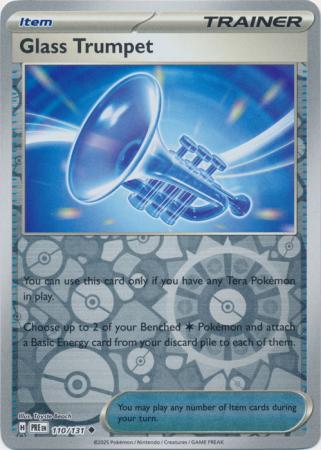 Glass Trumpet (110/131) Scarlet and Violet Prismatic Evolutions Reverse Holo Uncommon Pokemon Card TCG