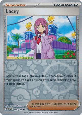 Lacey (114/131) Scarlet and Violet Prismatic Evolutions Reverse Holo Uncommon Pokemon Card TCG