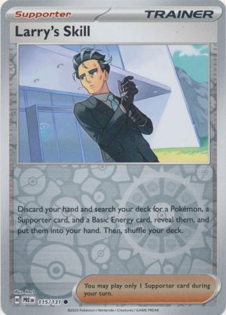 Larry's Skill (115/131)  Scarlet and Violet Prismatic Evolutions Reverse Holo Common Pokemon Card TCG
