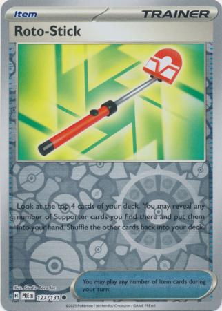Roto-Stick (127/131) Scarlet and Violet Prismatic Evolutions Reverse Holo Common Pokemon Card TCG