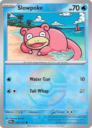 Slowpoke (18/131) Scarlet and Violet Prismatic Evolutions Pokeball Reverse Holo Common Pokemon Card TCG