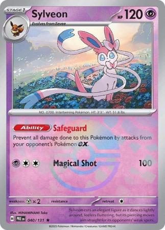 Sylveon (40/131) Scarlet and Violet Prismatic Evolutions Pokeball Reverse Holo Rare Pokemon Card TCG