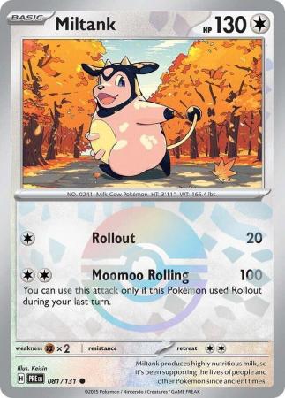 Miltank (81/131) Scarlet and Violet Prismatic Evolutions Pokeball Reverse Holo Common Pokemon Card TCG