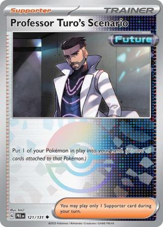 Professor Turo's Scenario (121/131) Scarlet and Violet Prismatic Evolutions Pokeball Reverse Holo Uncommon Pokemon Card TCG