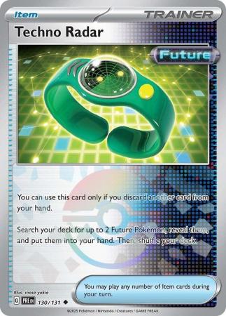 Techno Radar (130/131) Scarlet and Violet Prismatic Evolutions Pokeball Reverse Holo Uncommon Pokemon Card TCG