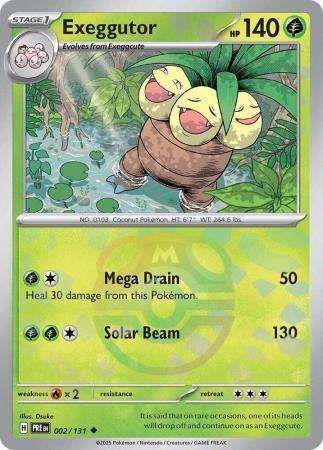 Exeggutor (2/131) Scarlet and Violet Prismatic Evolutions Masterball Reverse Holo Uncommon Pokemon Card TCG