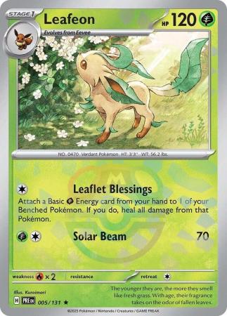 Leafeon (5/131) Scarlet and Violet Prismatic Evolutions Masterball Reverse Holo Rare Pokemon Card TCG