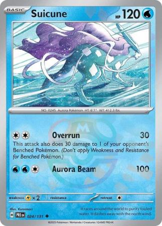 Suicune (24/131) Scarlet and Violet Prismatic Evolutions Masterball Reverse Holo Uncommon Pokemon Card TCG