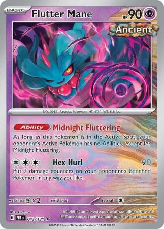 Flutter Mane (43/131) Scarlet and Violet Prismatic Evolutions Masterball Reverse Holo Rare Pokemon Card TCG