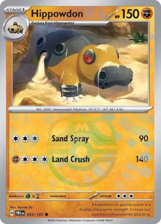Hippowdon (53/131) Scarlet and Violet Prismatic Evolutions Masterball Reverse Holo Common Pokemon Card TCG