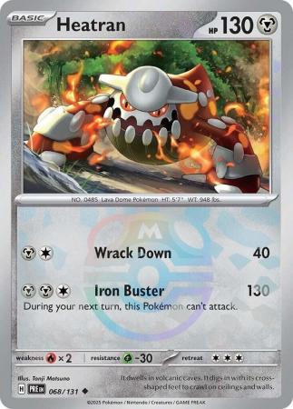 Heatran (68/131) Scarlet and Violet Prismatic Evolutions Masterball Reverse Holo Uncommon Pokemon Card TCG