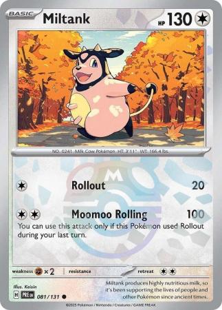 Miltank (81/131) Scarlet and Violet Prismatic Evolutions Masterball Reverse Holo Common Pokemon Card TCG