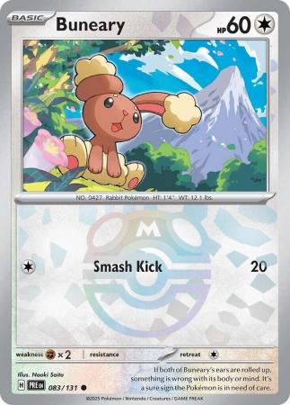Buneary (83/131) Scarlet and Violet Prismatic Evolutions Masterball Reverse Holo Common Pokemon Card TCG