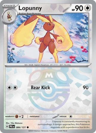 Lopunny (84/131) Scarlet and Violet Prismatic Evolutions Masterball Reverse Holo Common Pokemon Card TCG