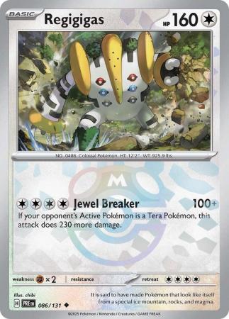 Regigigas (86/131) Scarlet and Violet Prismatic Evolutions Masterball Reverse Holo Uncommon Pokemon Card TCG