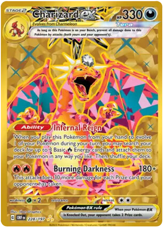 Charizard ex 228/197 SV Obsidian Flames Full Art Hyper Rare Pokemon Card TCG Near Mint
